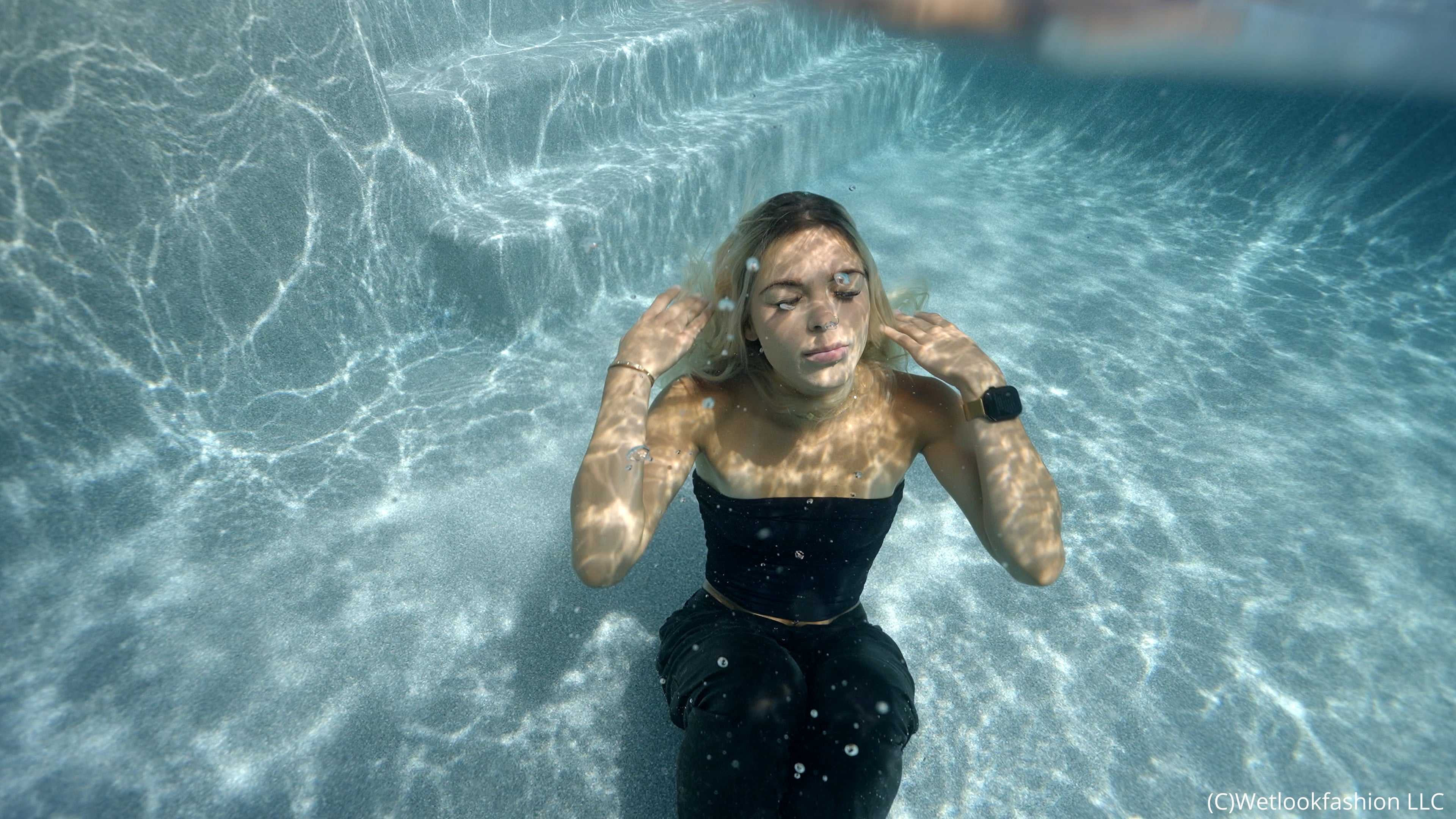 Ivy Goes for a Swim in Leather Pants, Heels and a Top