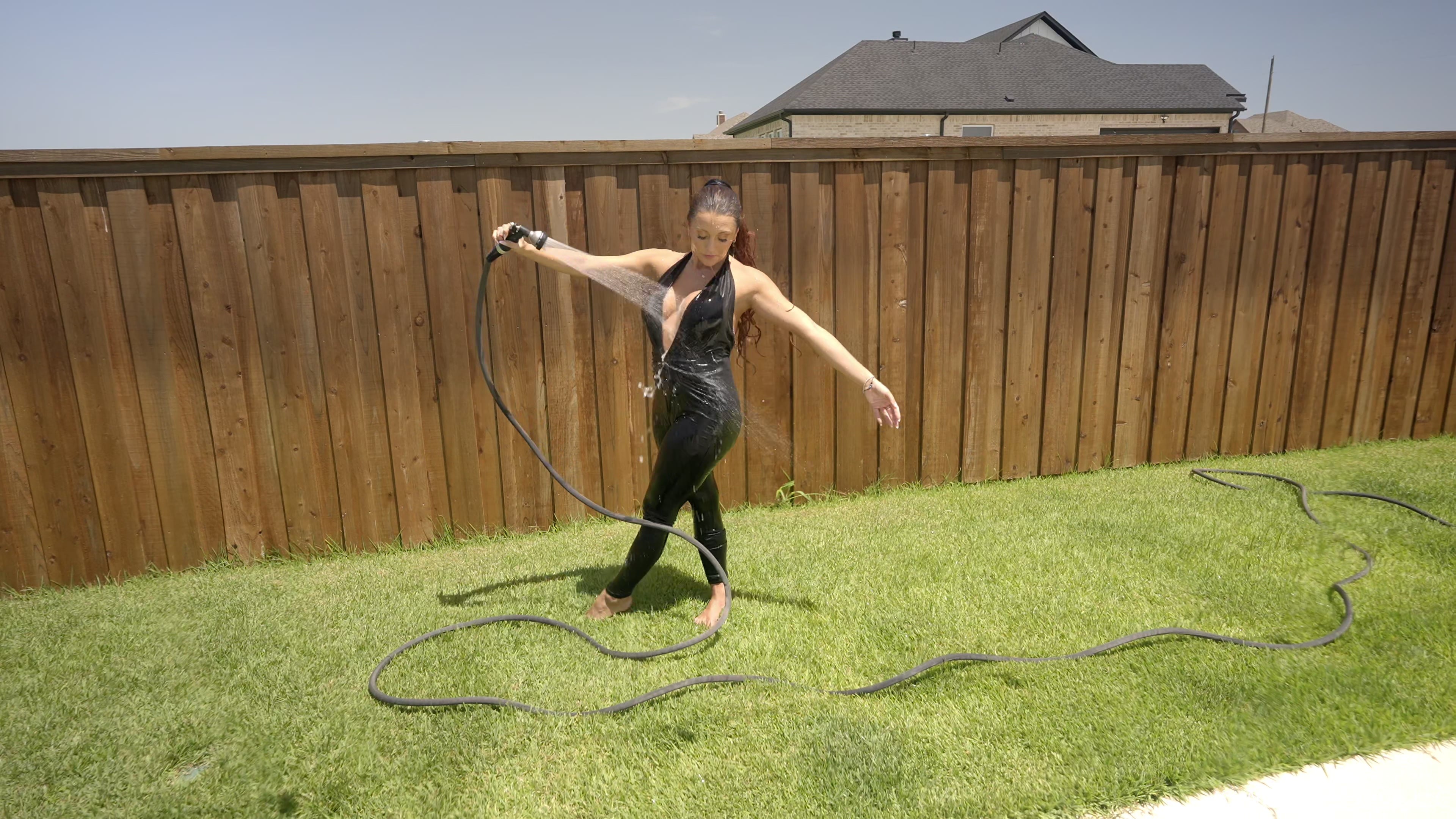 Aimor Gets Soaked Fully Clothed for the First Time