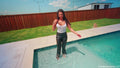 Alexandra Dives in the Pool in Hot Leather Pants