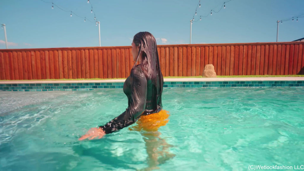 Alexandra Gets Soaked in an Elegant Skirt Outfit