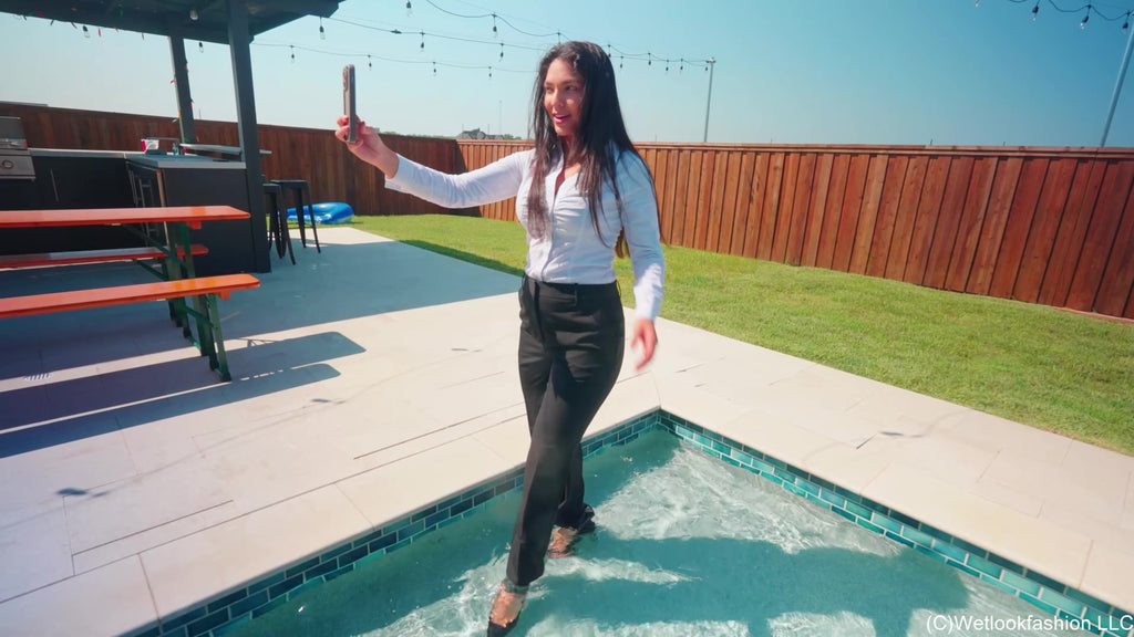 Alexandra Is Dared to Swim Fully Clothed