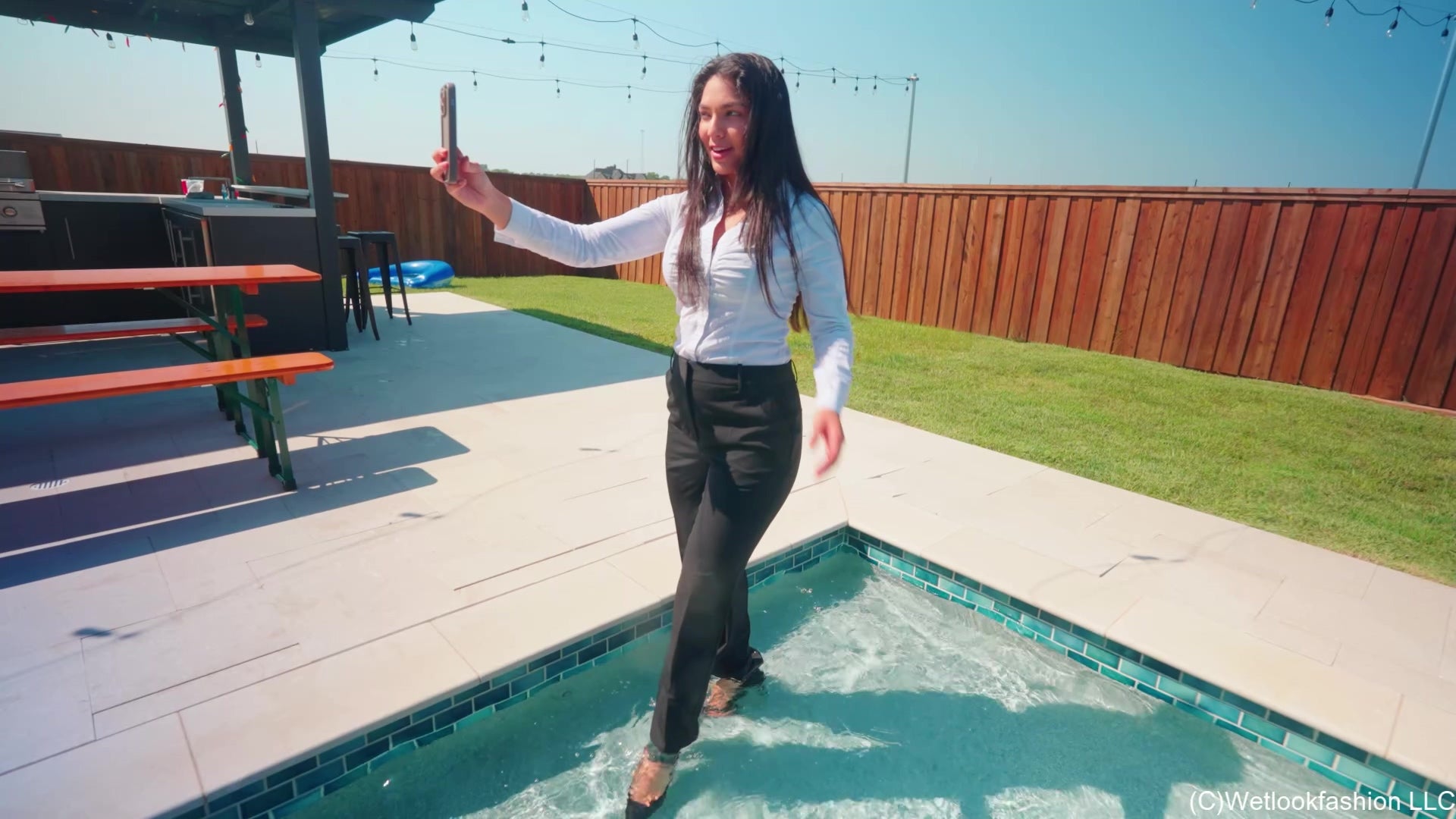 Alexandra Is Dared to Swim Fully Clothed