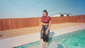 Alexandra Soaks Her Shiny Satin Skirt and Satin Top