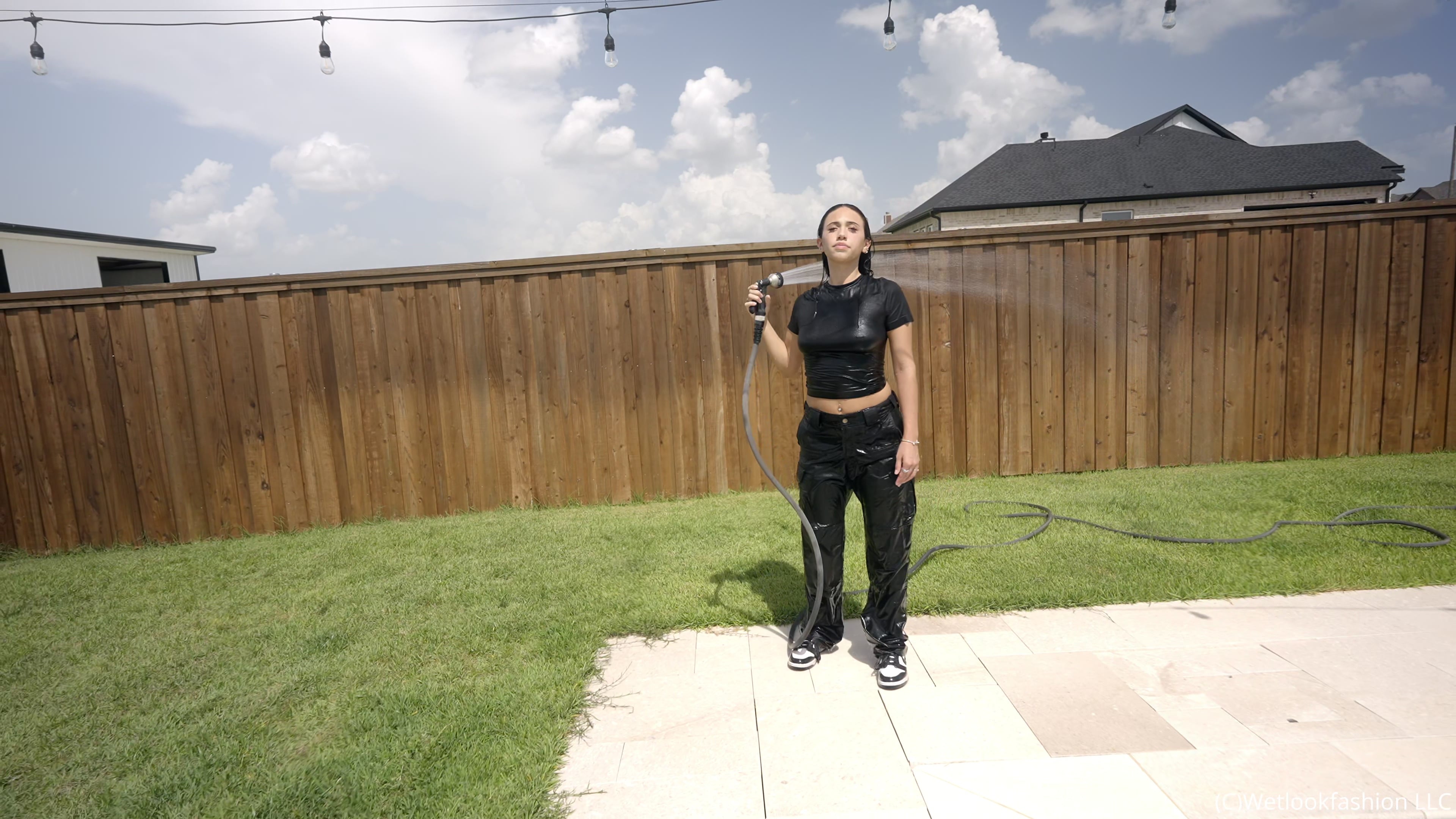 Alexis takes her First Fully Clothed Swim in Cargo's and a Hoodie