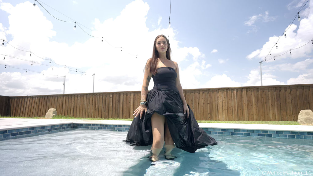 Alix Takes Her First Ever Fully Clothed Swim in a Gown