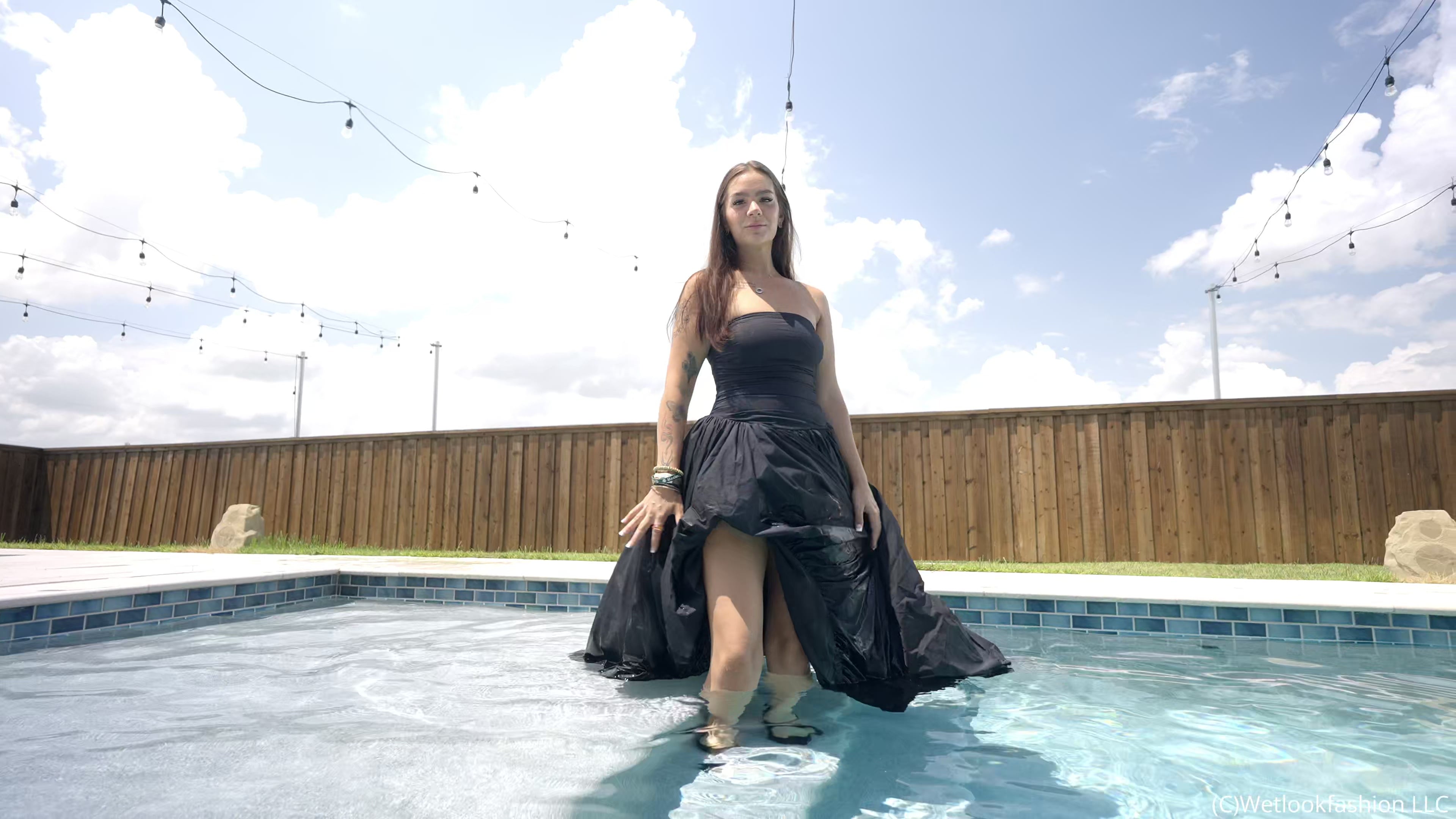 Alix Takes Her First Ever Fully Clothed Swim in a Gown