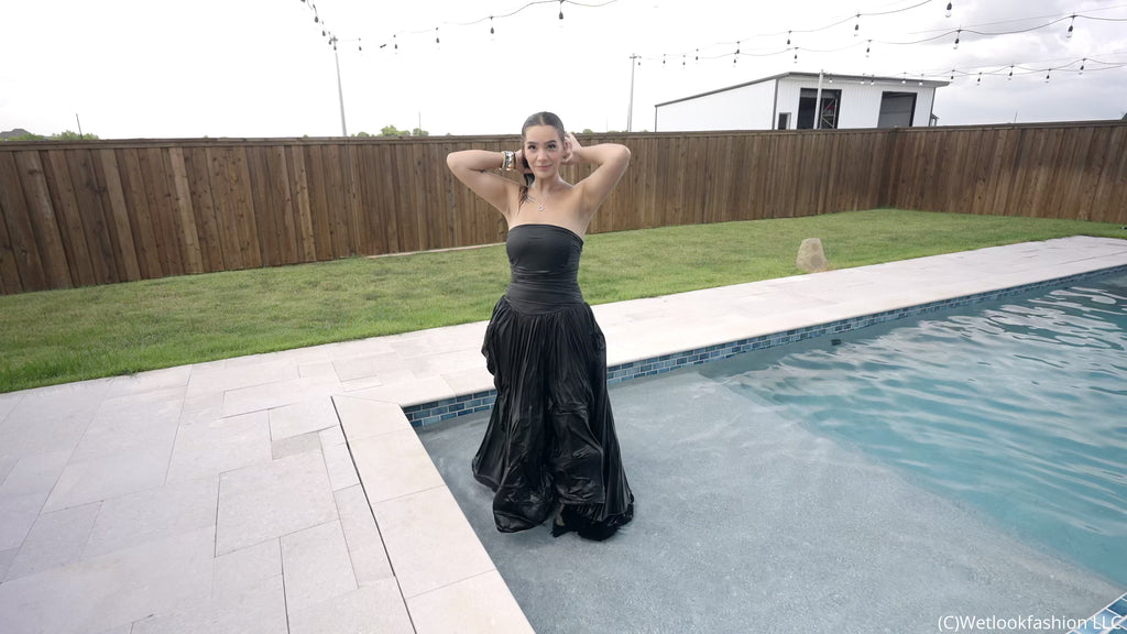 Alix Takes Her First Ever Fully Clothed Swim in a Gown