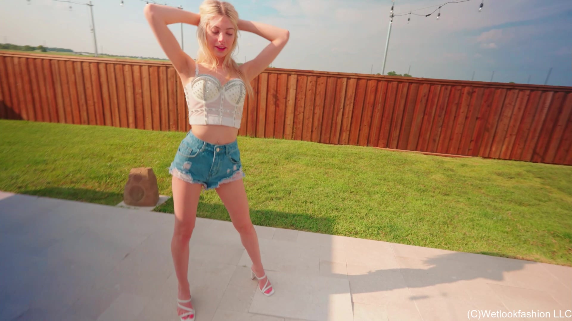 Amber Soaks Her Favourite Jean Shorts in the Pool