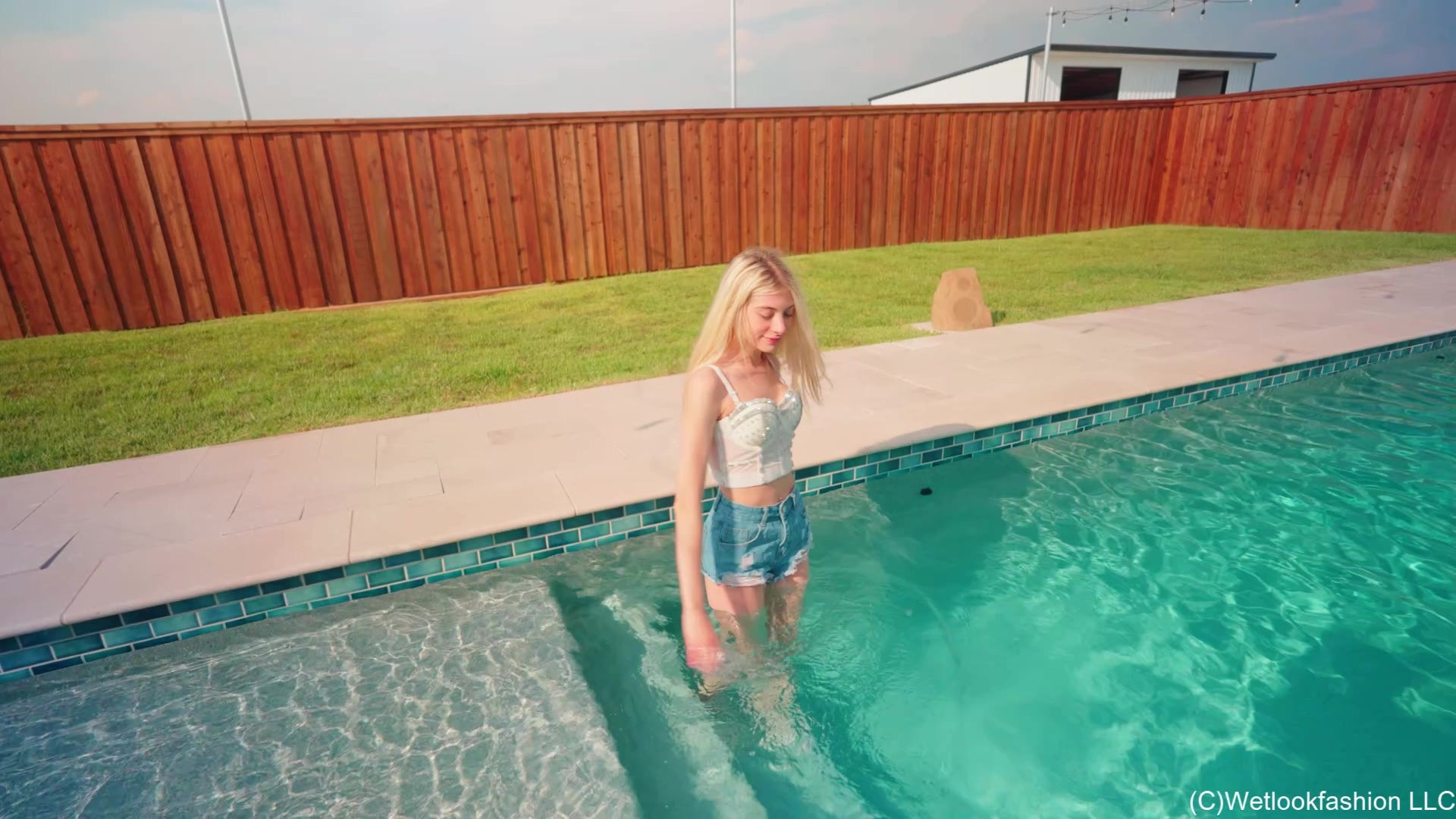 Amber Soaks Her Favourite Jean Shorts in the Pool
