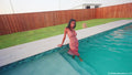 Amy Takes a Golden Hour Dip in a Evening Gown