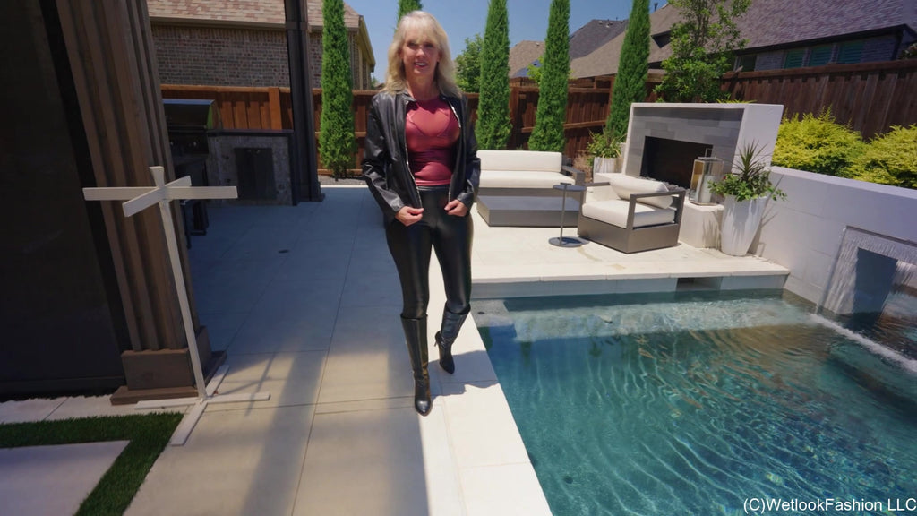 Angel Gets Wet in All PLeather