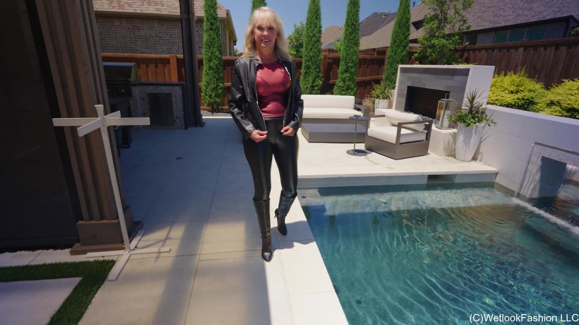 Angel Gets Wet in All PLeather