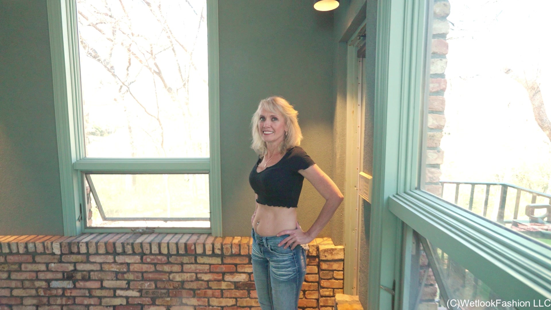 Angel Gets Wet in Jeans, Boots and a Crop Top