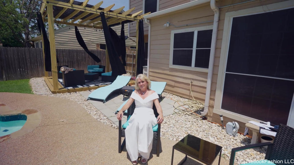 Angel in the Pool Wearing a Wedding Dress