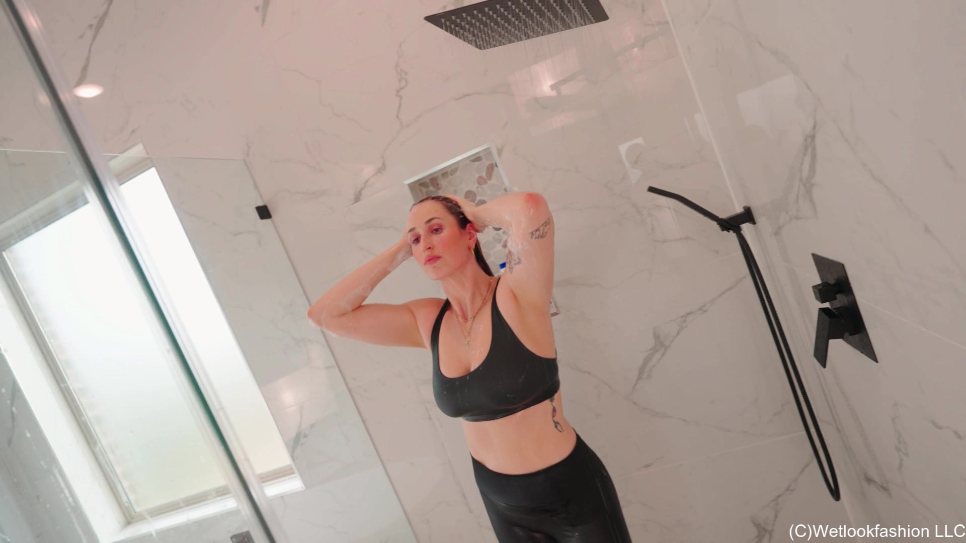 Ariel Takes a Shower in a Sporty Outfit