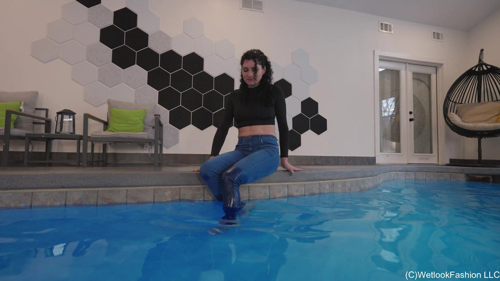 Bella-Seductive Swim in Jeans and Crop Top