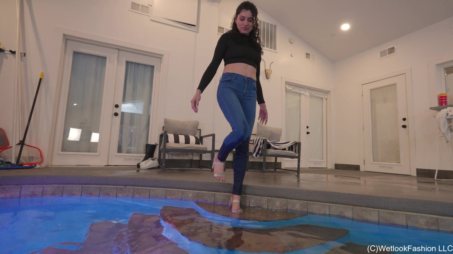 Bella-Seductive Swim in Jeans and Crop Top
