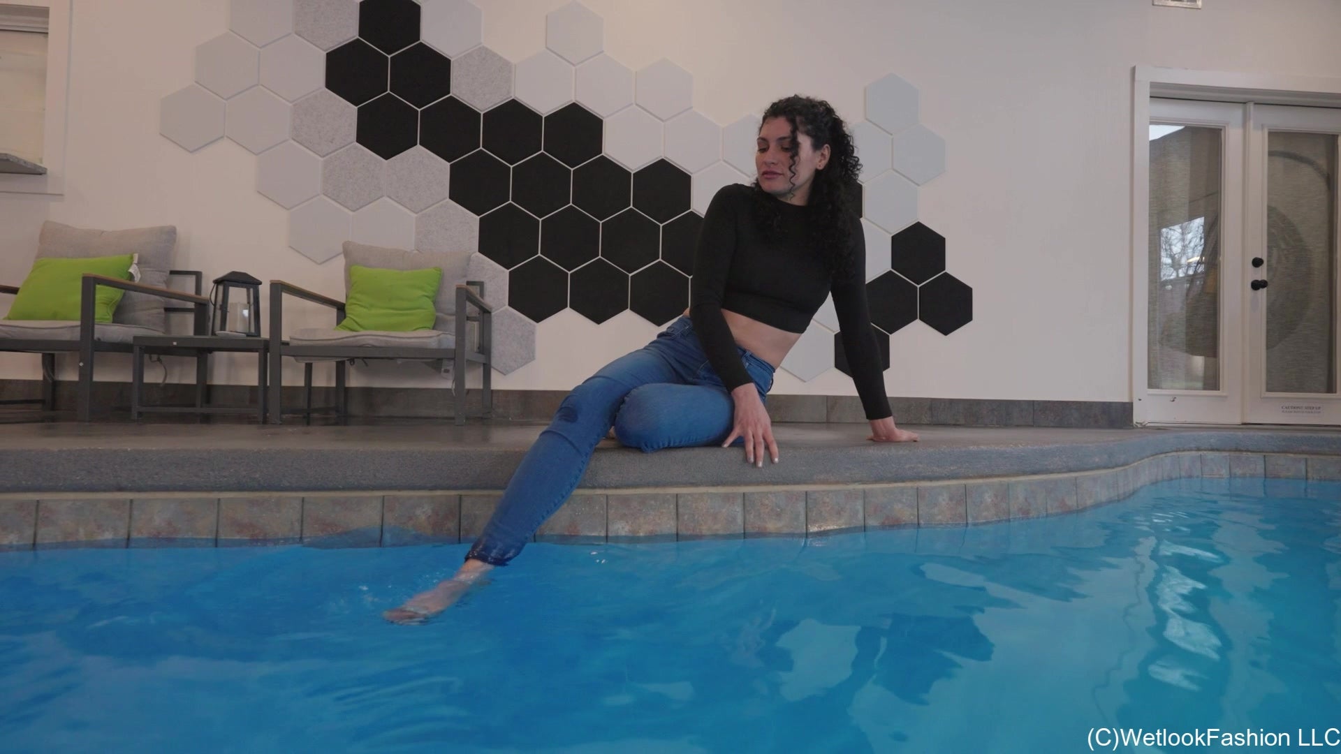 Bella-Seductive Swim in Jeans and Crop Top