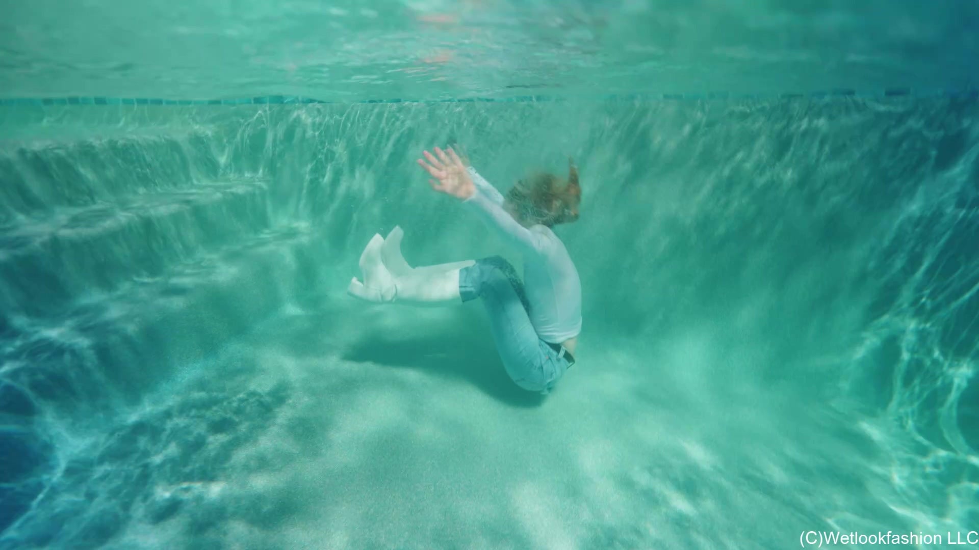 Bella Rose Takes Her First Fully Clothed Swim in Jeans