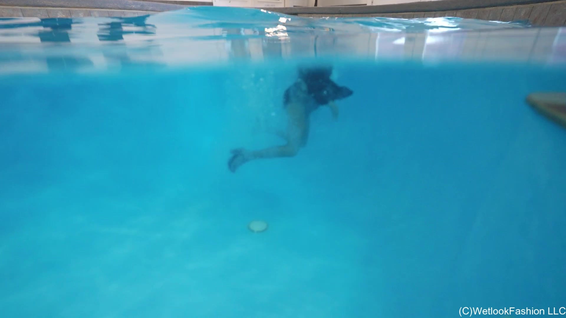 Bella Swimming in a Dress, Fishnet Tights and Heels