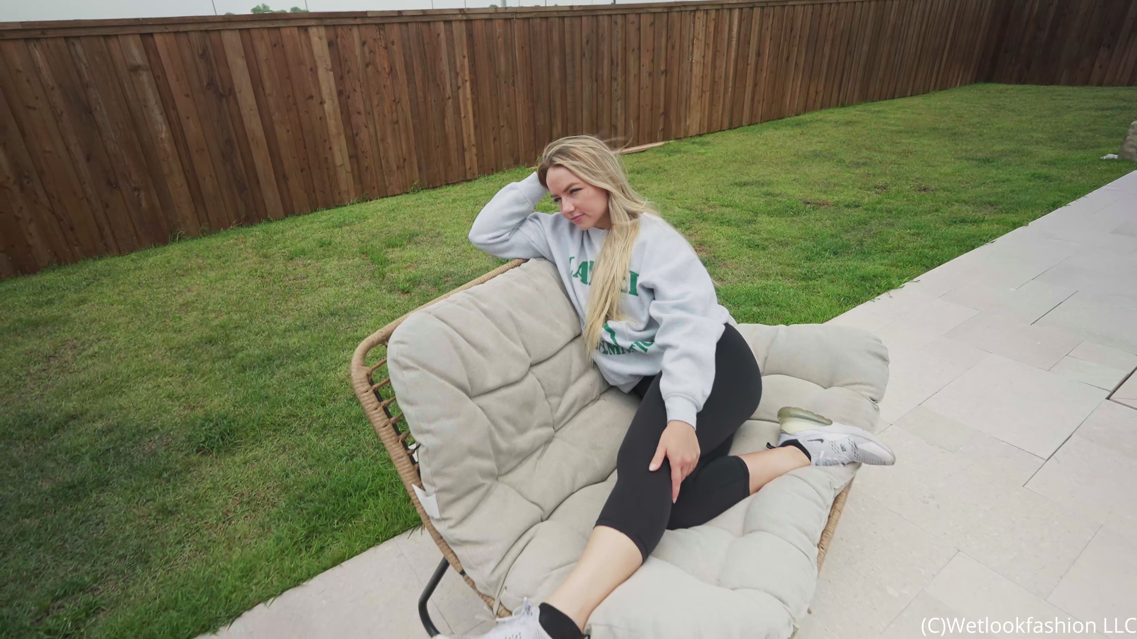 Brinley Cools off after Her Workout