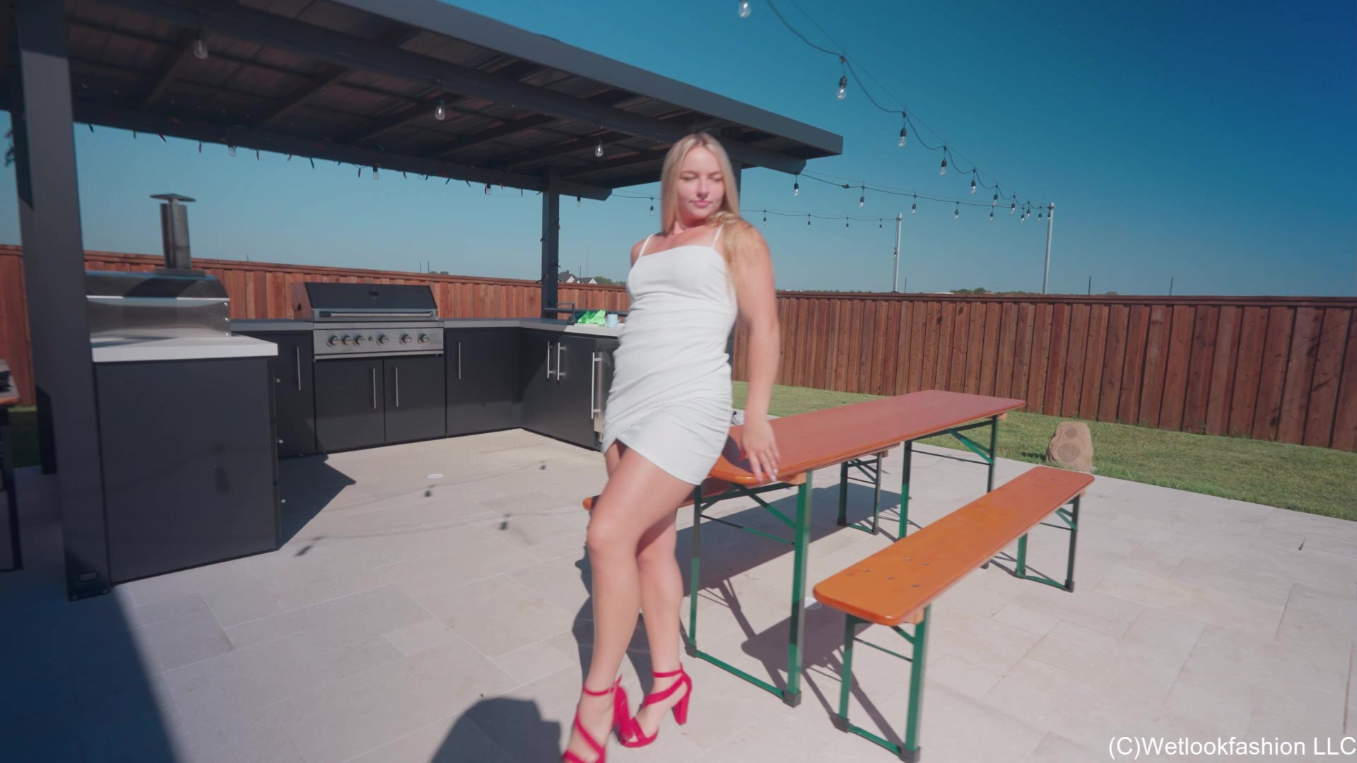 Brinley Swims in White