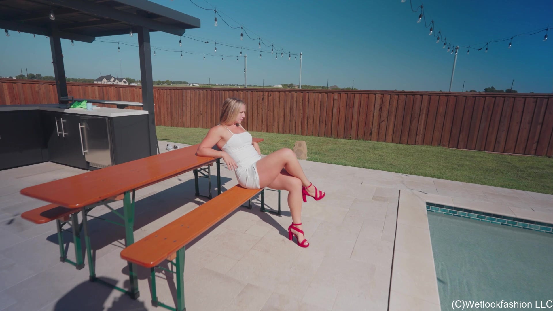 Brinley Swims in White