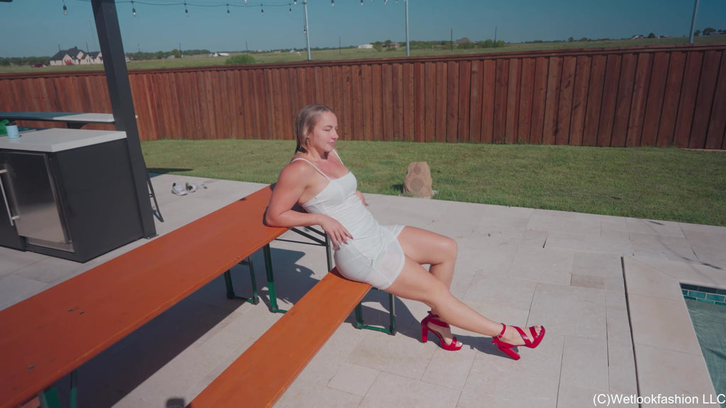 Brinley Swims in White