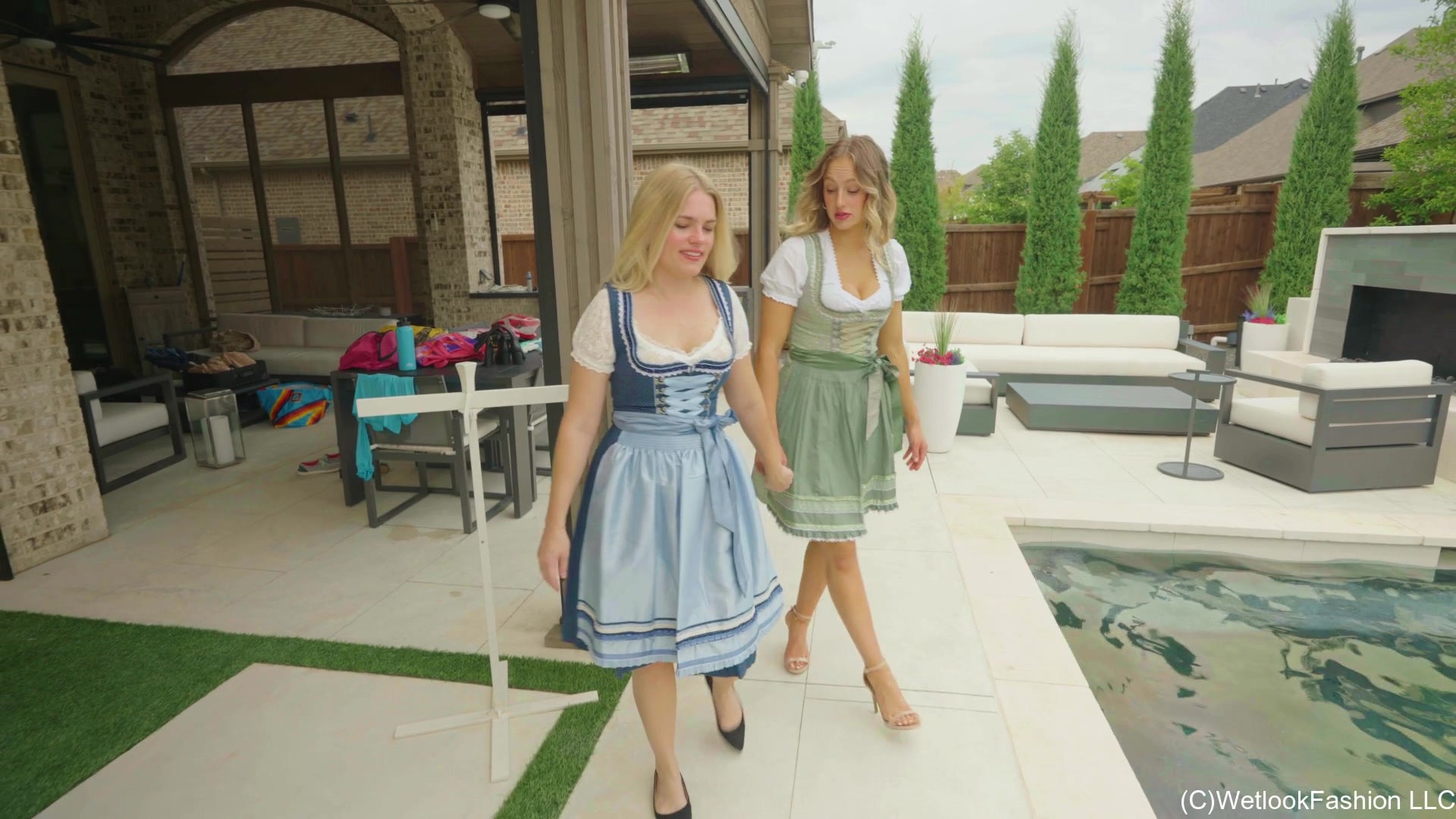 Camille and Summer Have an Affectionate Pool Moment