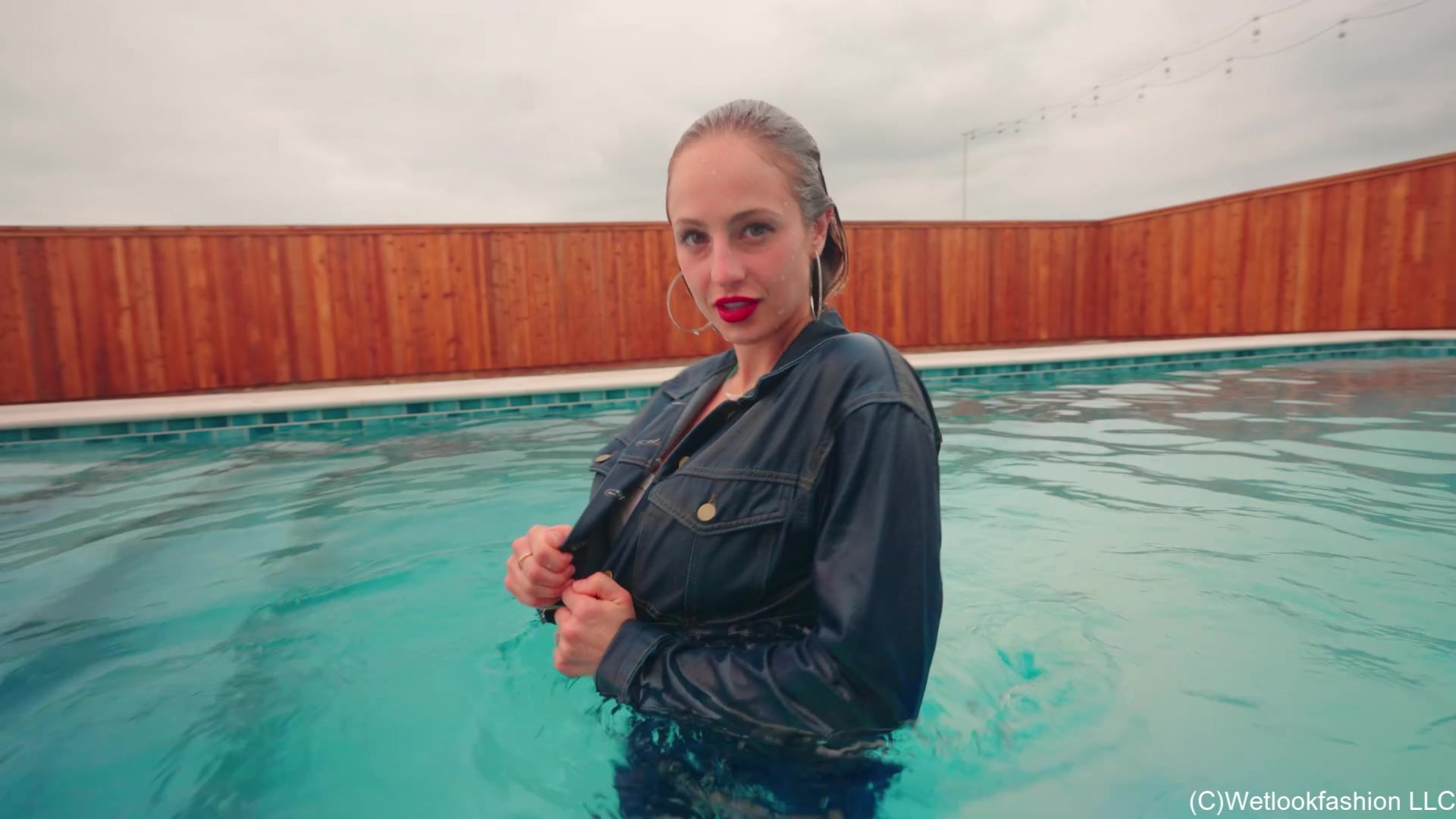 Camille and Tiffany Have a Clothed Pool Date