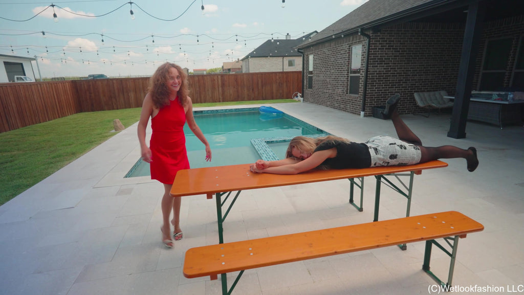Camille and Tiffany Have Some Fun in the Pool