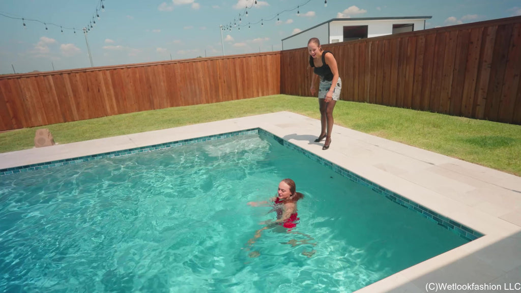 Camille and Tiffany Have Some Fun in the Pool