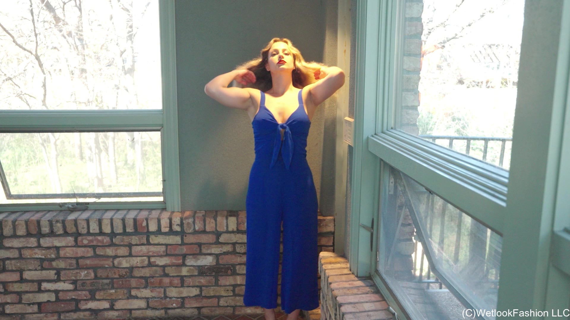 Camille - Ravishing Swim in a Blue Jumpsuit