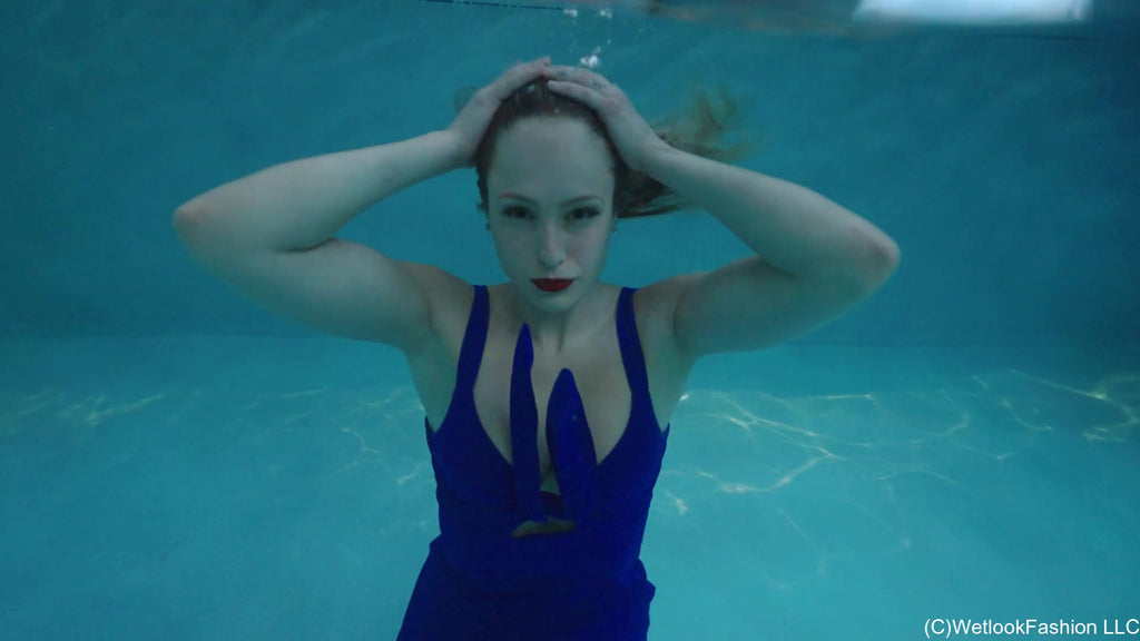 Camille - Ravishing Swim in a Blue Jumpsuit