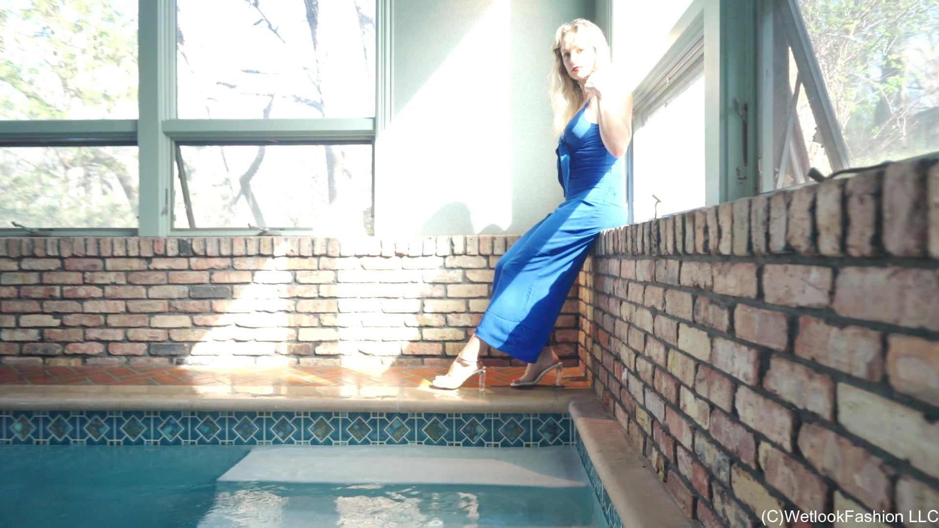 Camille - Ravishing Swim in a Blue Jumpsuit