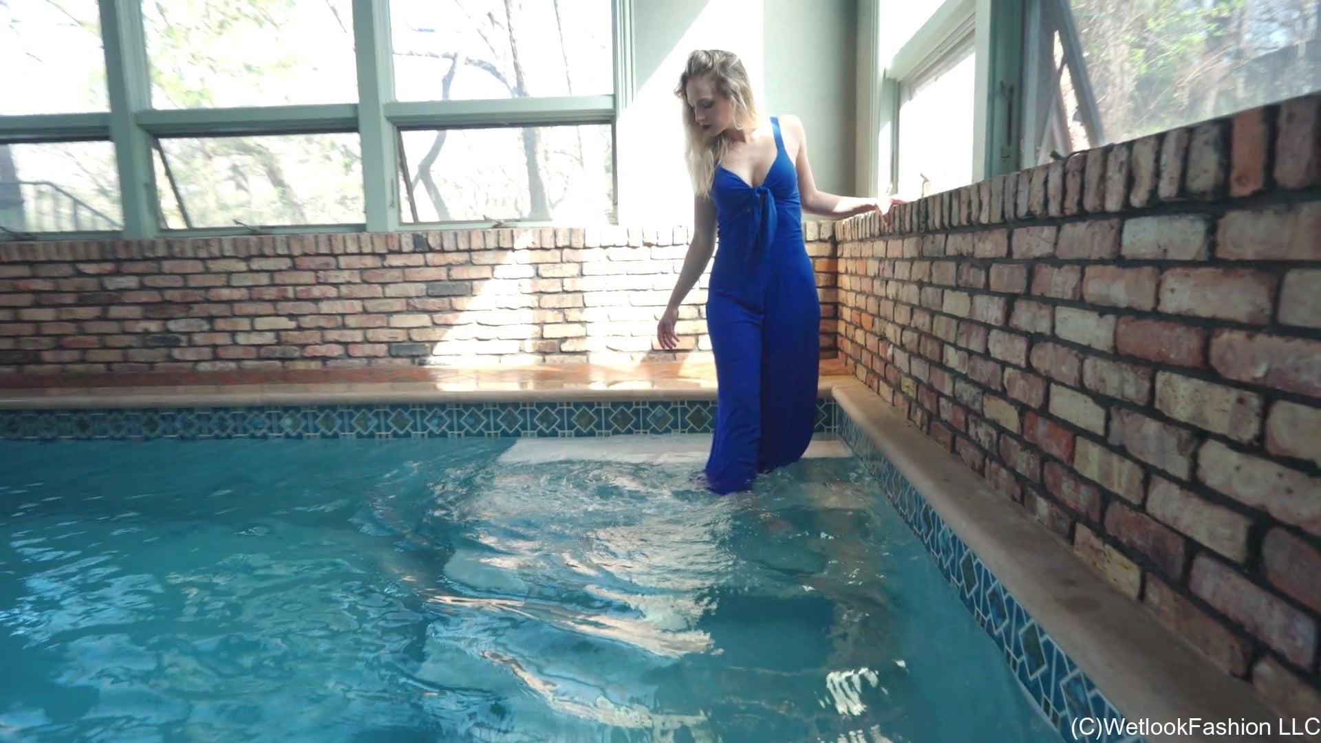 Camille - Ravishing Swim in a Blue Jumpsuit