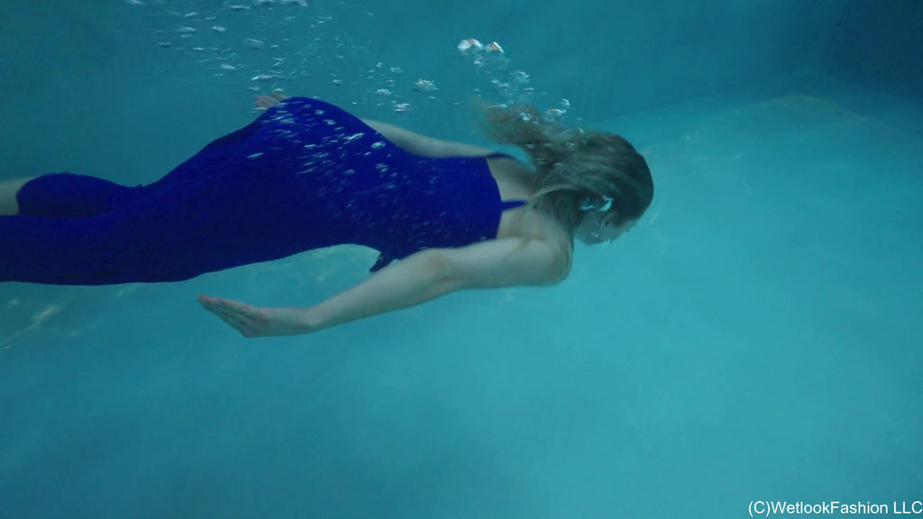 Camille - Ravishing Swim in a Blue Jumpsuit