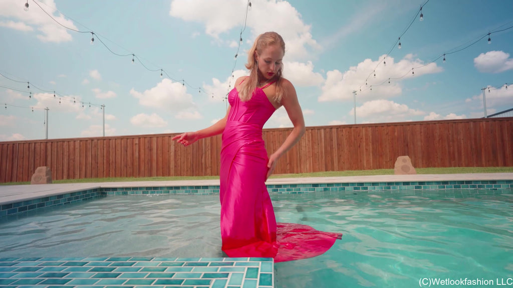 Camille Soaks Her Sexy Pink Gown