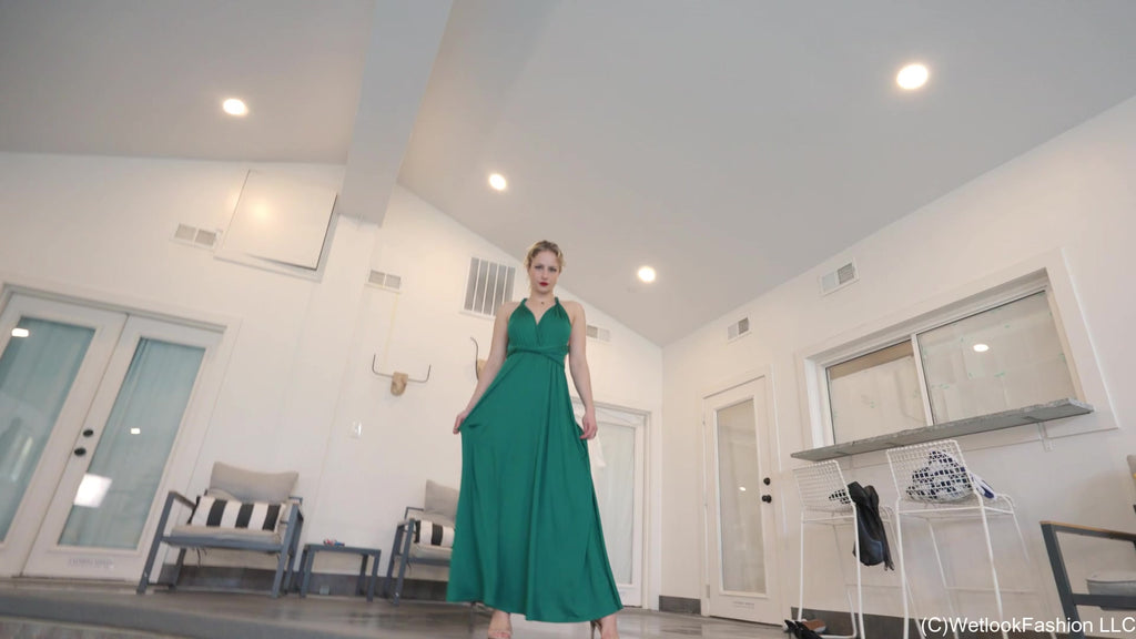 Camille Swimming in a Bridesmaid Dress