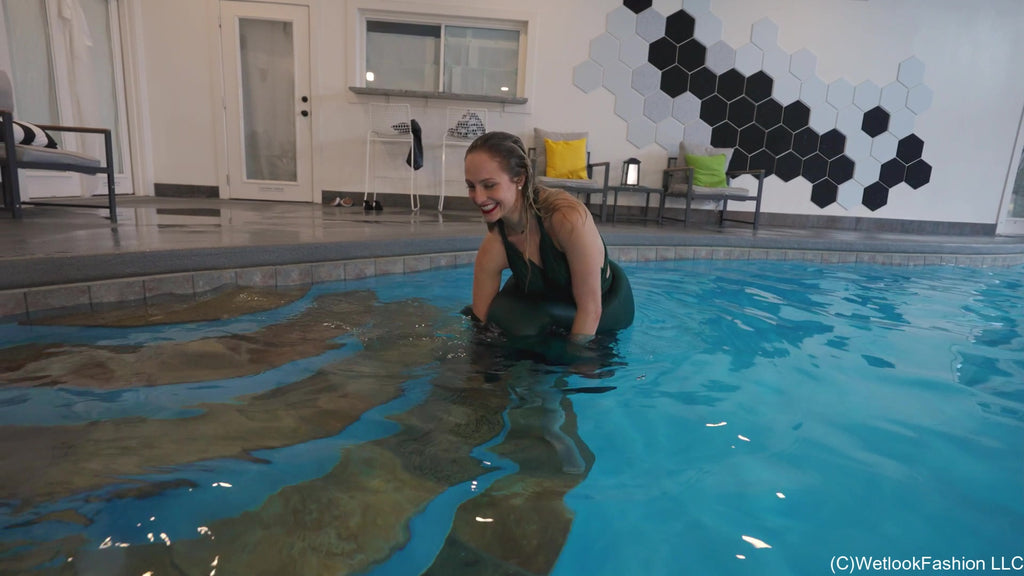 Camille Swimming in a Bridesmaid Dress