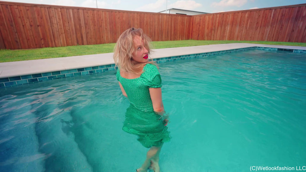 Camille Takes a Dip in a Summer Dress