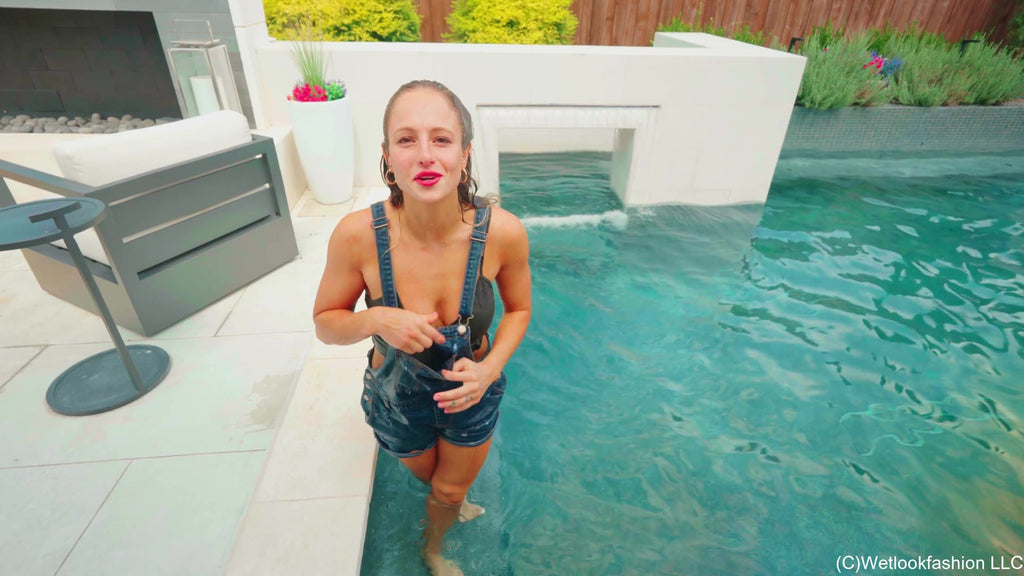 Camille Takes a Dip in Denim Dungarees