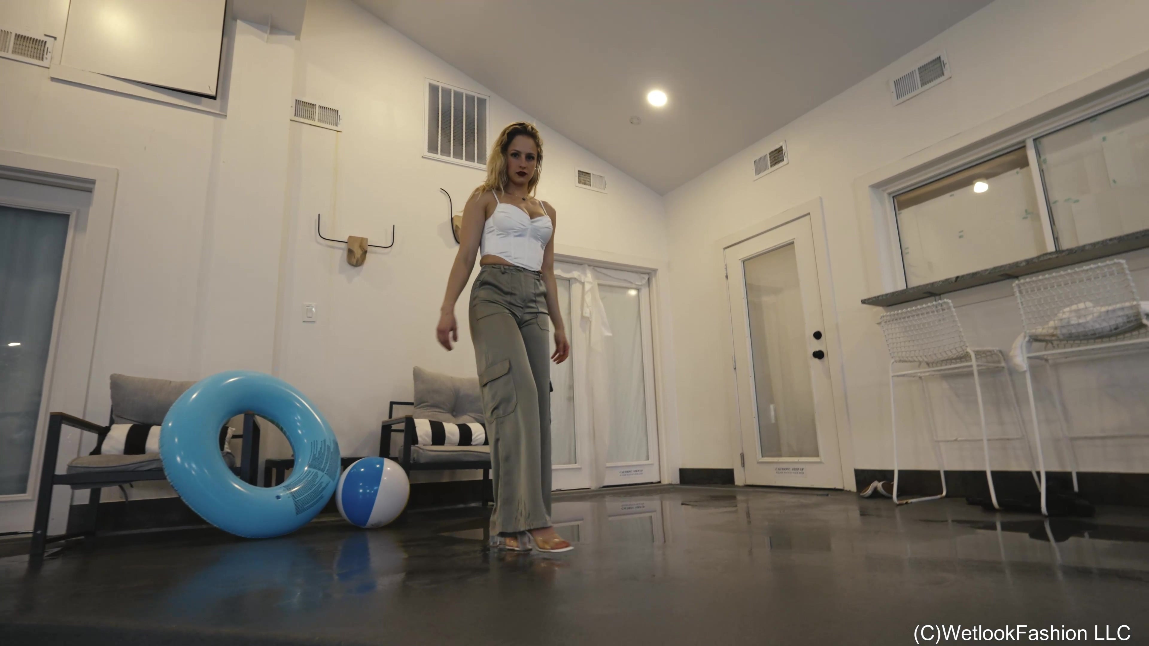 Camille Takes a Swim in Her Satin Clubbing Outfit