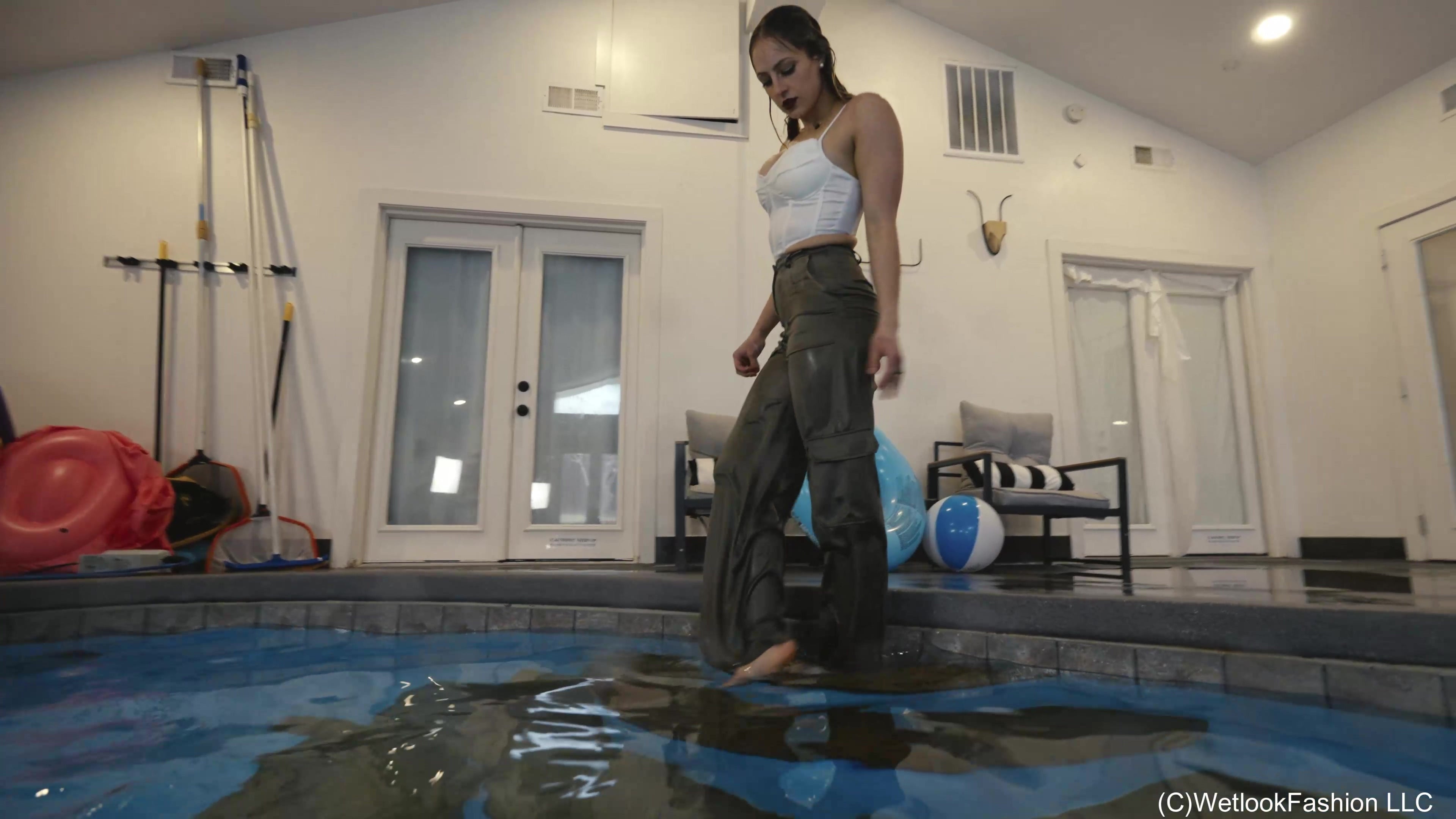 Camille Takes a Swim in Her Satin Clubbing Outfit