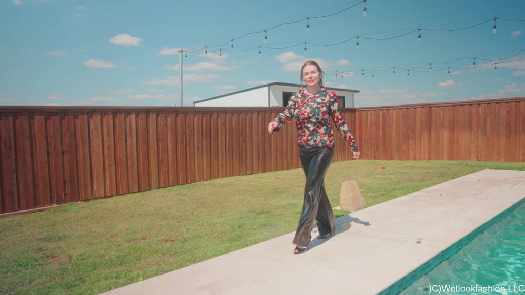 Casey Takes a Pool Dip in a Business Outfit