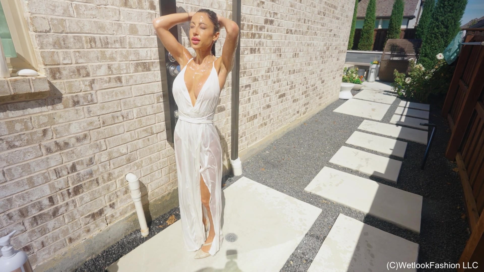 Charlie Gets Swims in White Satin