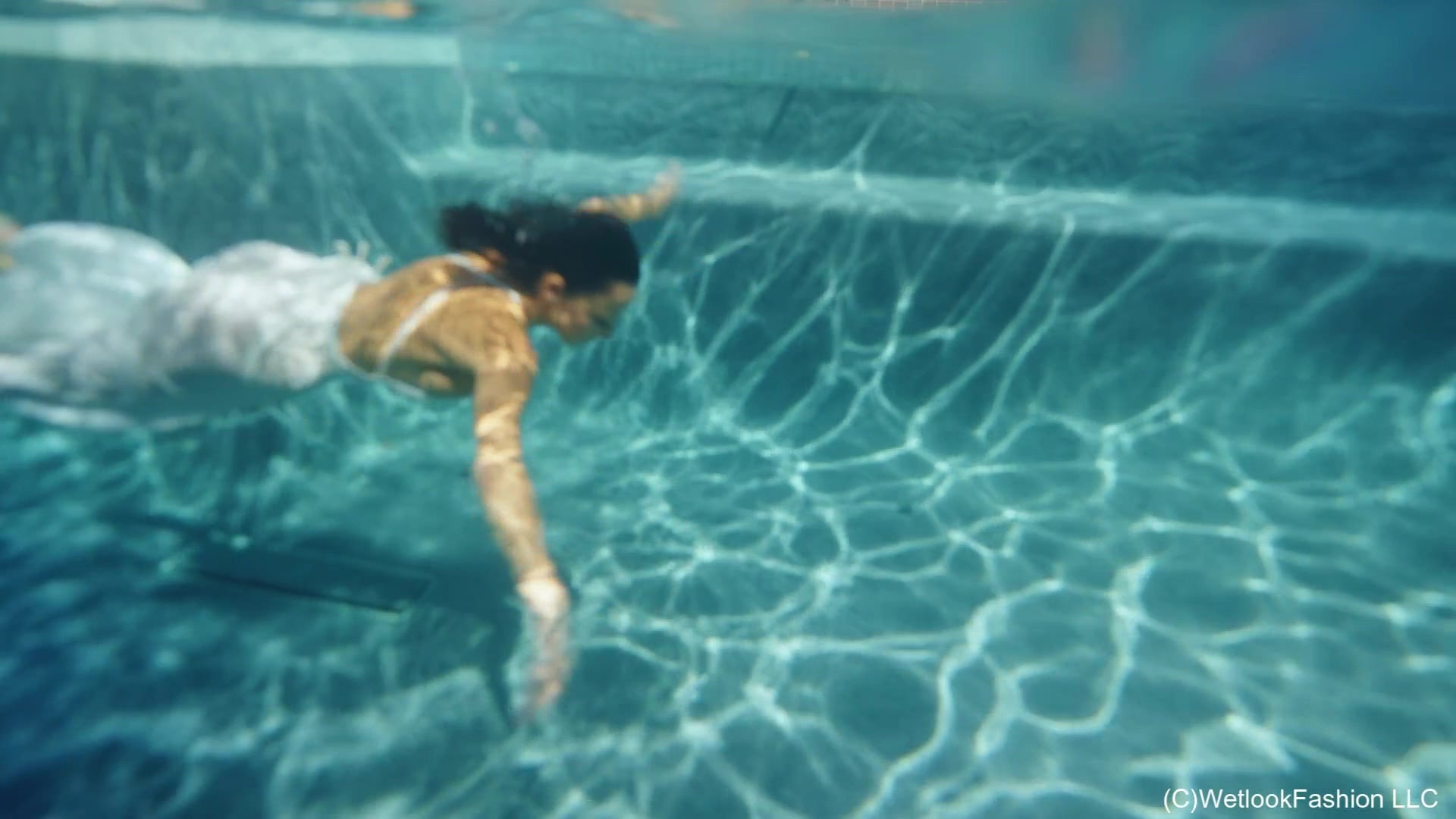 Charlie Gets Swims in White Satin