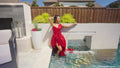 Christy Gets Her Gorgeous Designer Dress Wet