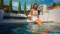 Christy Goes for a Swim in a White Skirt Outfit