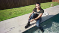 Danielle Goes for a Swim after Work Wearing Jeans